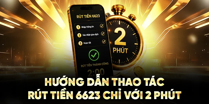 Hướng dẫn thao tác rút tiền 6623 chỉ với 2 phút